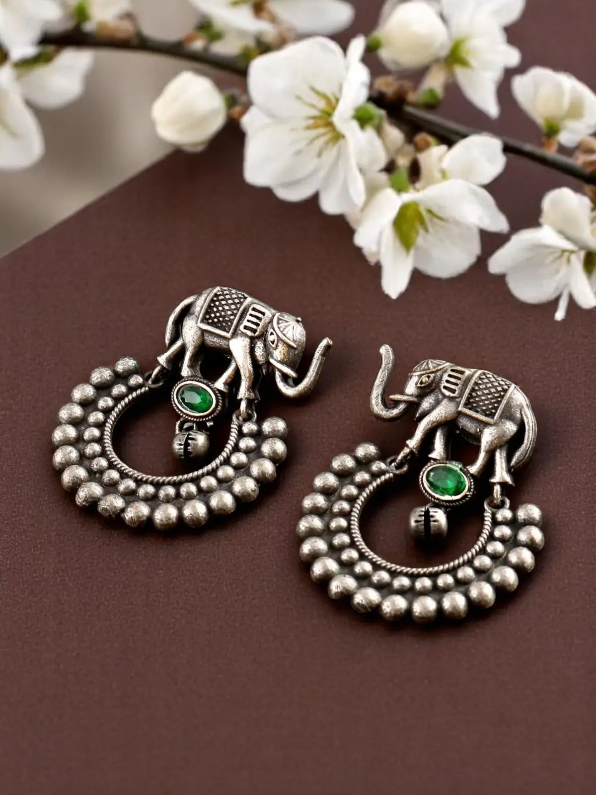 Silver Elephant Dangler Earrings | Sarichka Fashion