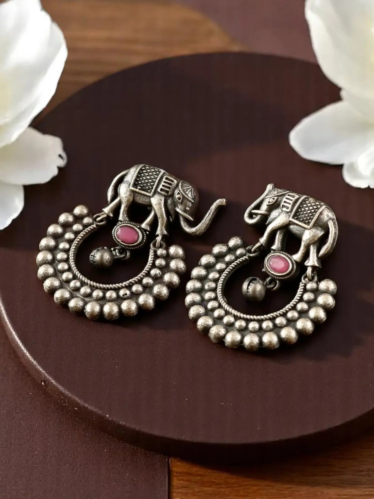 Silver Elephant Dangler Earrings | Sarichka Fashion