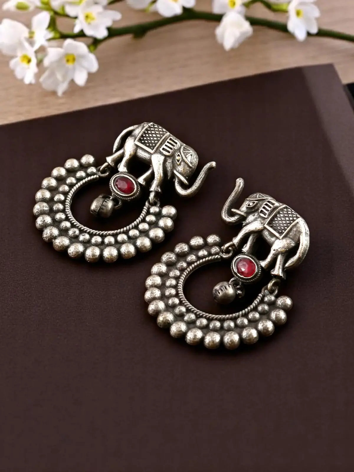 Silver Elephant Dangler Earrings | Sarichka Fashion