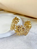 Golden Floral Adjustable Bangle Bracelet | Sarichka