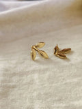 Golden Leaf Elegance Stud Earrings | Sarichka
