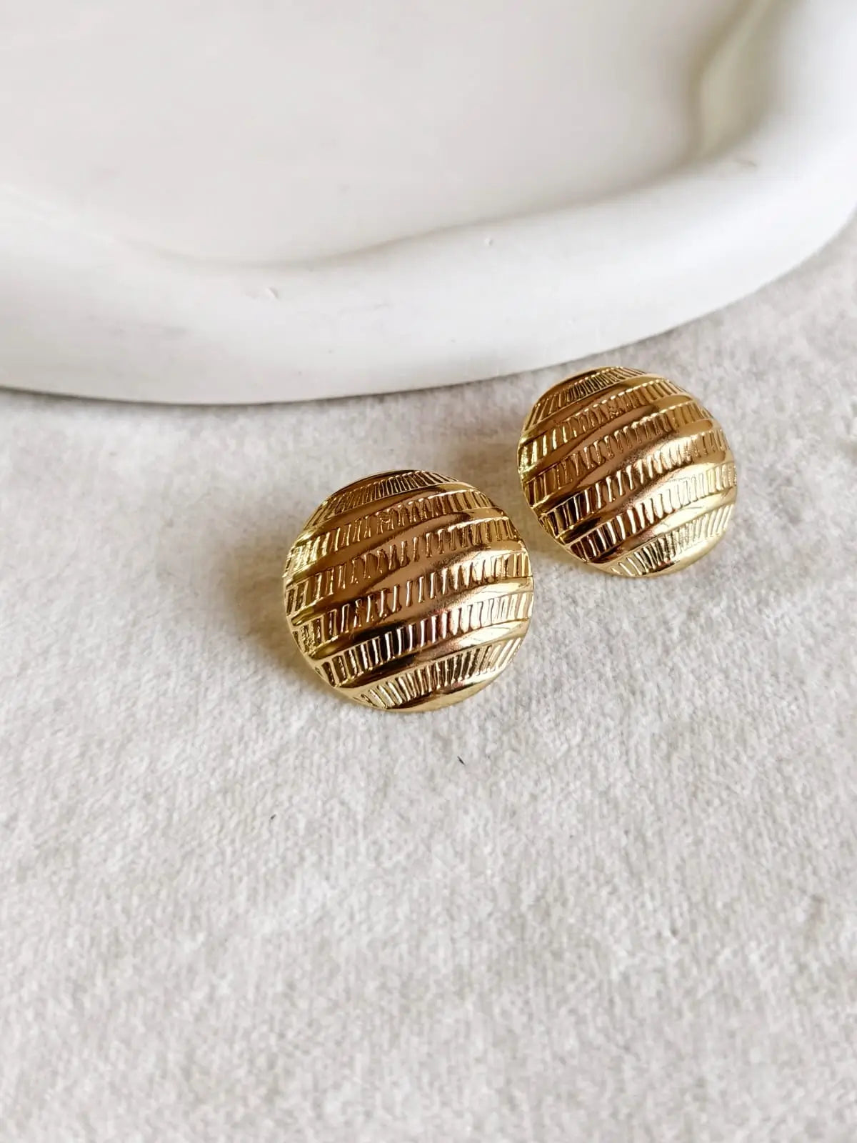 Elegant Gold-Plated Hollow Round Stud | Sarichka
