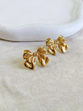 Chic Golden Bow Anti-Tarnish Stud Earrings | Sarichka