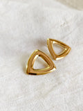 Minimal Gold Hollow Triangle Stud Earrings | Sarichka