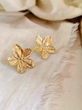 Gold Flower Stainless Steel Statement Earring | Sarichka