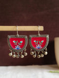 Hand Painted Oxidised Earrings  | Sarichka