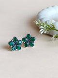 Daily Wear Floral Oxidised Stud Earrings | Sarichka