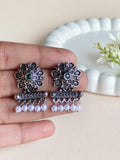 Floral Pearl Drop Stud Earrings | AMOLA