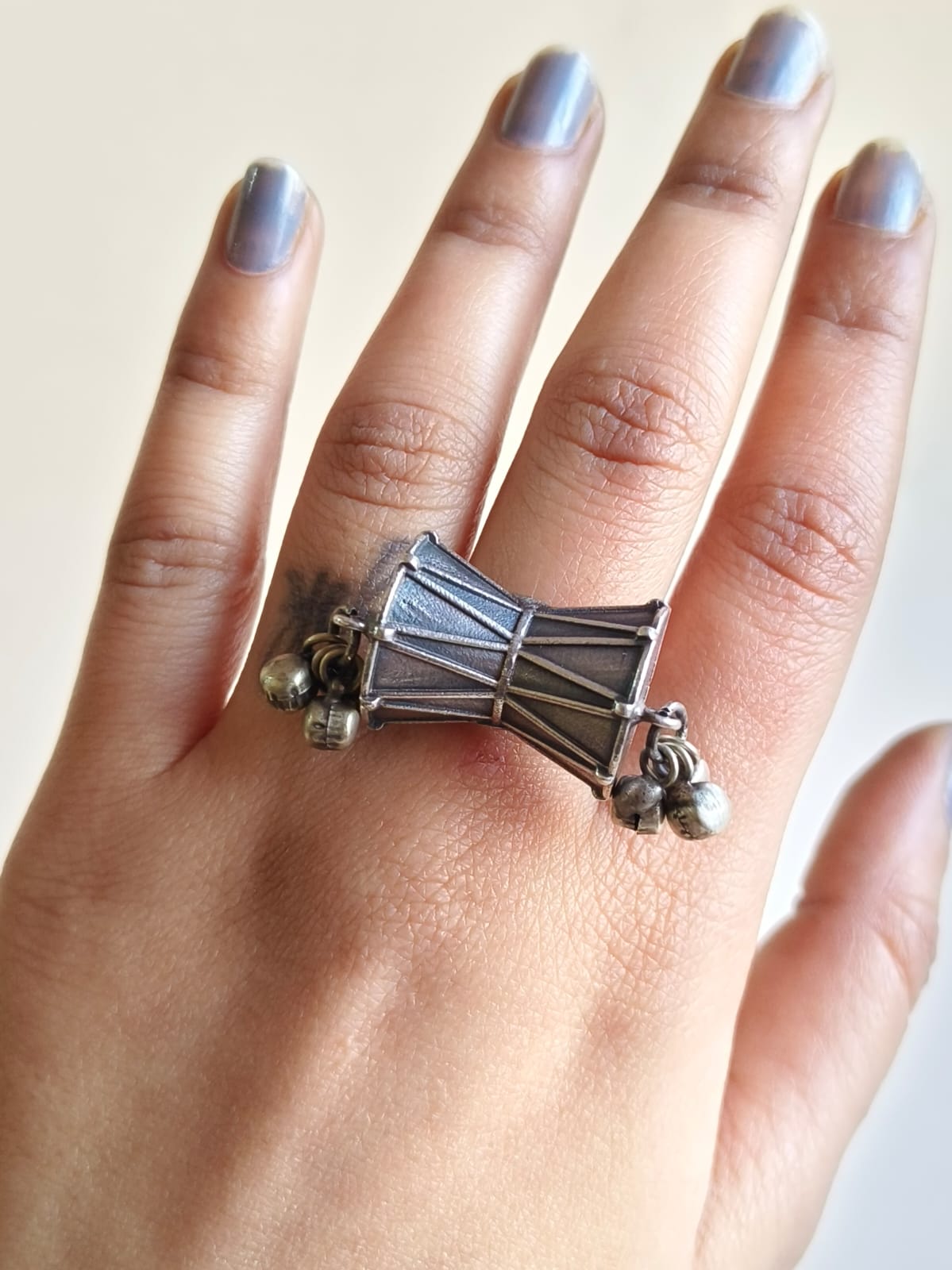 🔱 Oxidised Damroo Divine Adjustable Ring | Sarichka Fashion