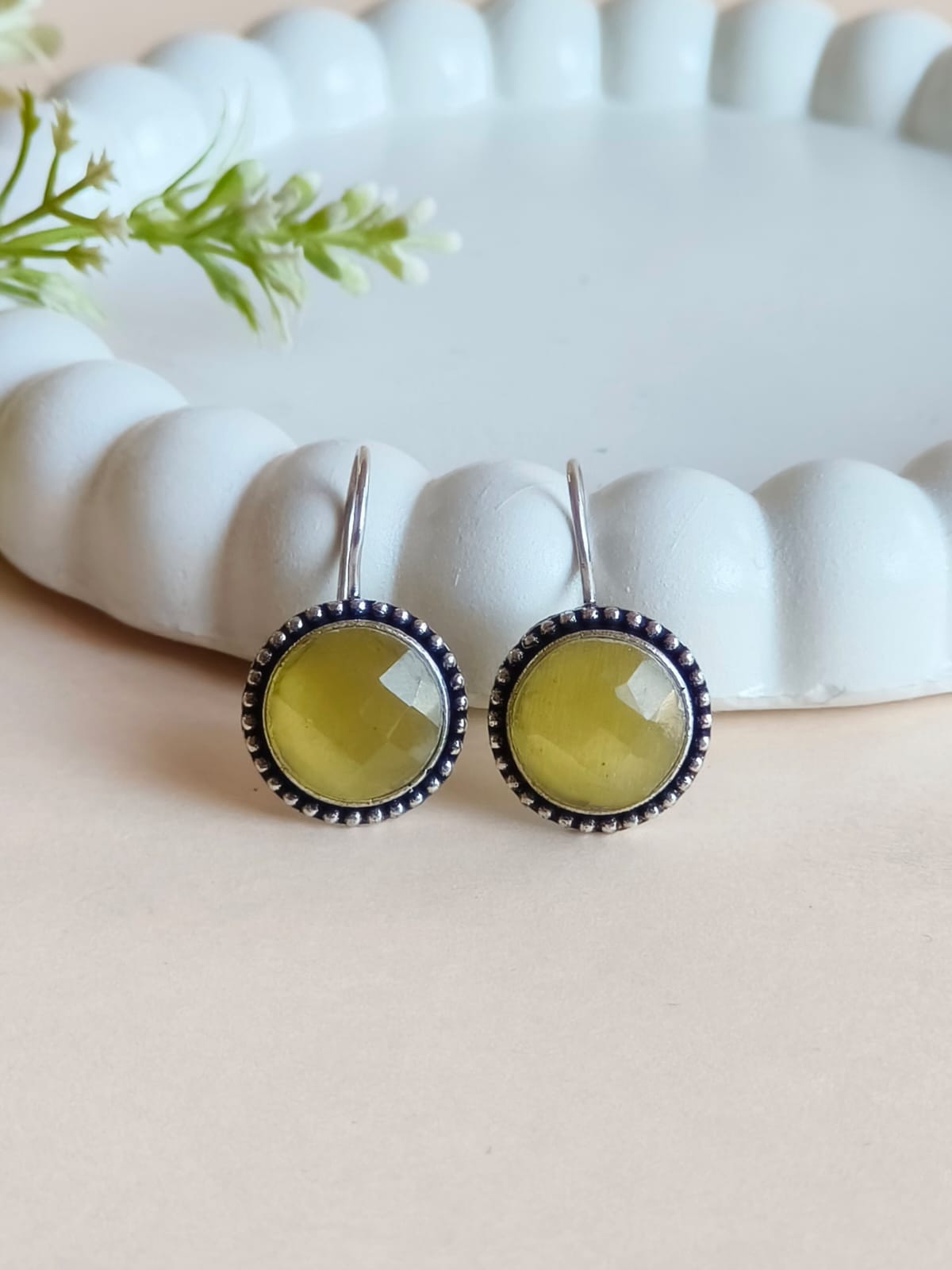 Circle Oxidised Hook Earrings | AMOLA