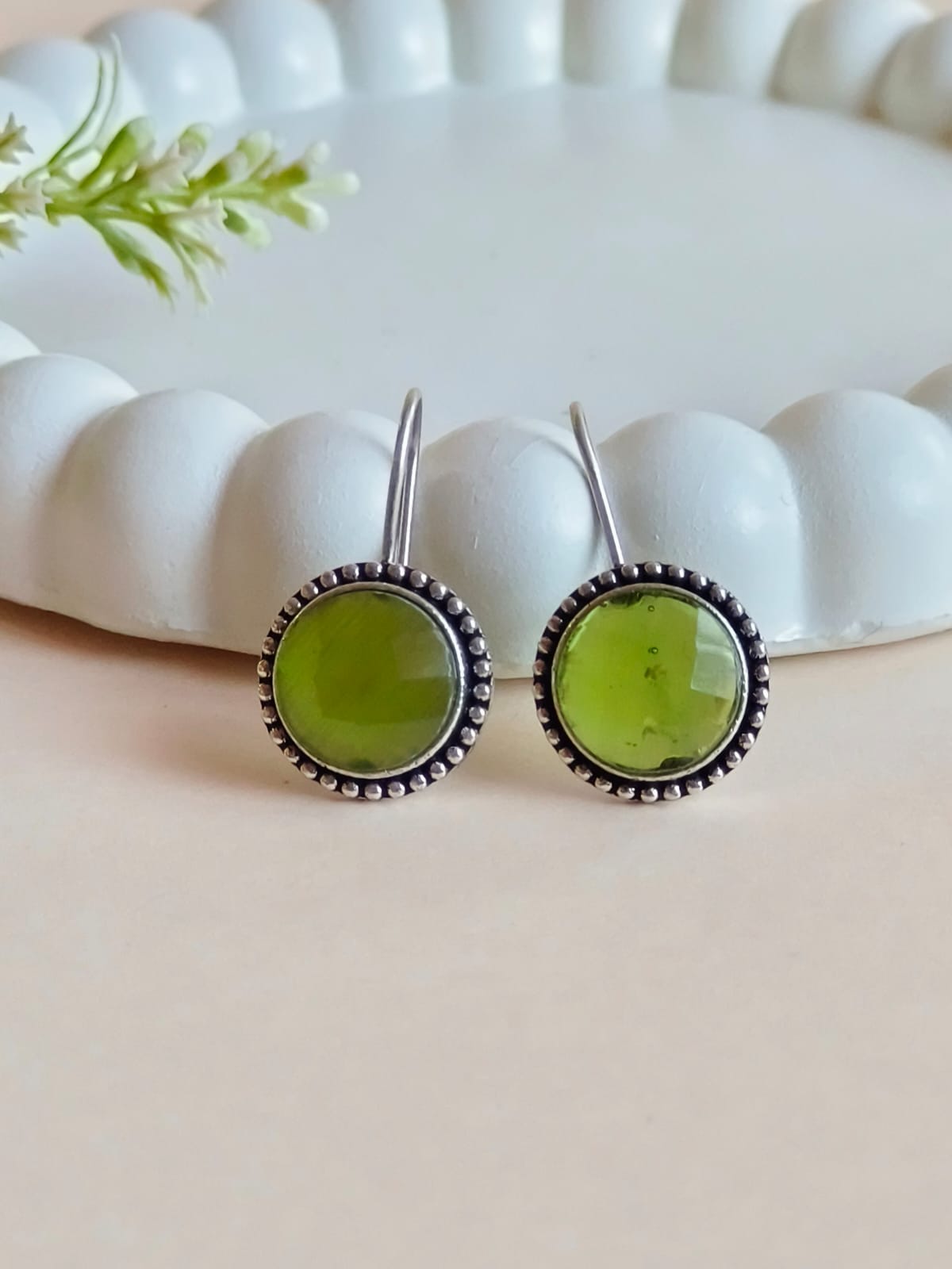 Circle Oxidised Hook Earrings | AMOLA