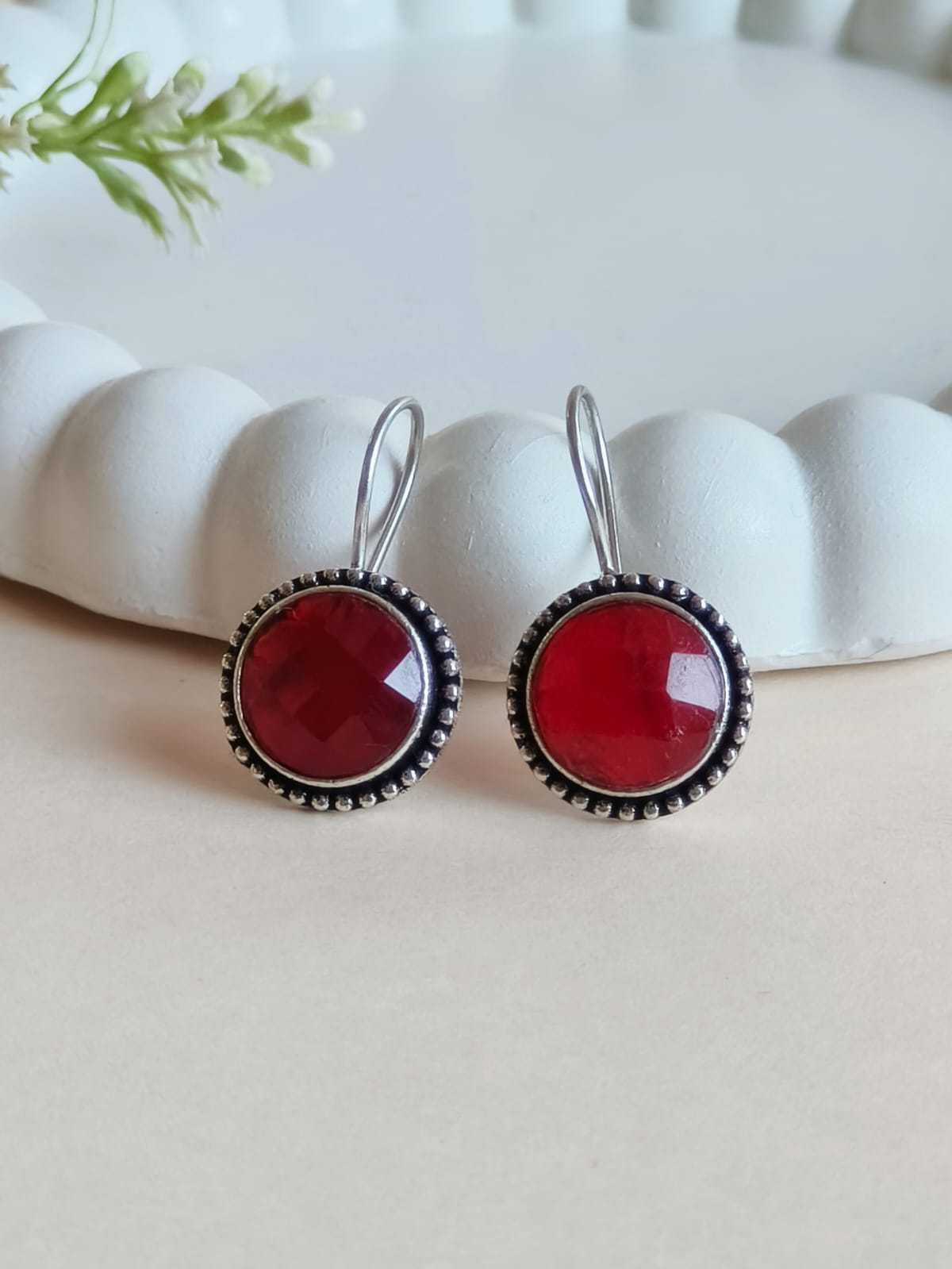 Circle Oxidised Hook Earrings | AMOLA