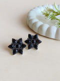 Silver Replica Gemstone Floral Studs 5x7 | AMOLA