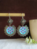 Round Enamel Hook Earring With Multi Color | AMOLA