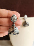 Triangular Oxidized jhumki earrings