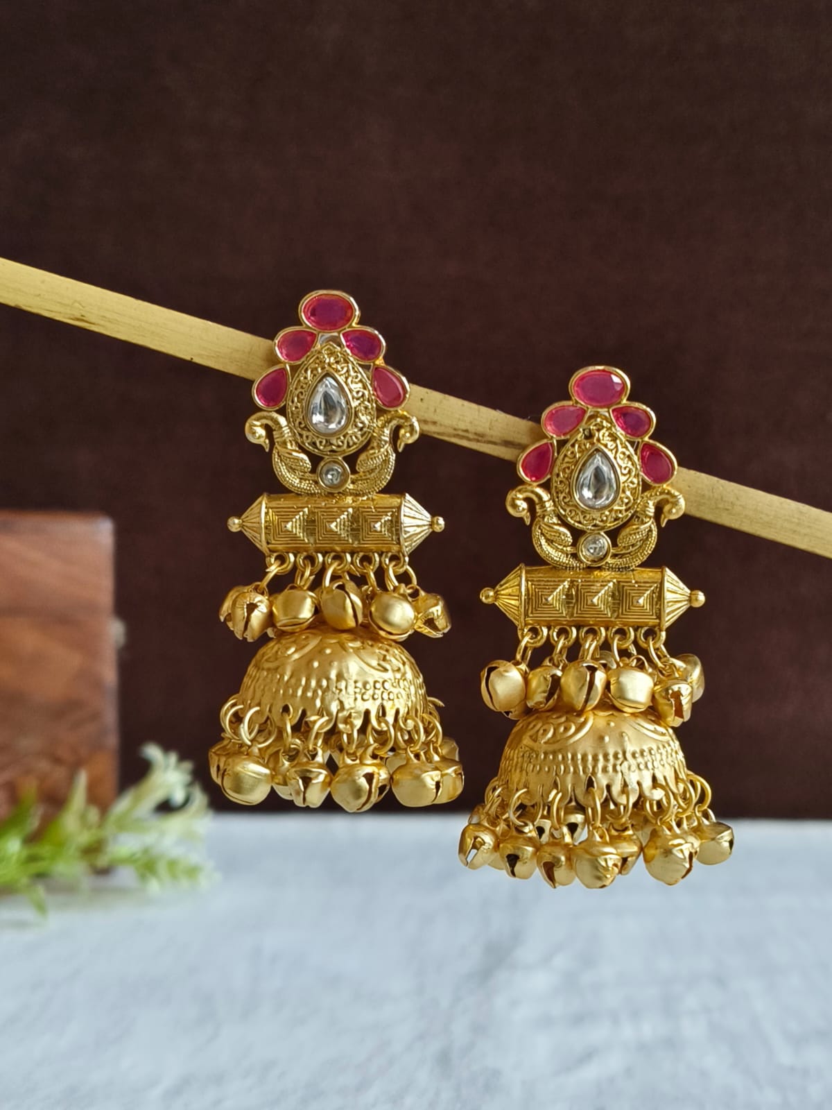 Gold Plated Traditional Jhumka Earrings | AMOLA