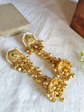 Kashmiri Golden Long Drop Jhumka Earrings | AMOLA