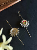 Oxidised Kundan Pearl Designer Ear Cuffs | AMOLA