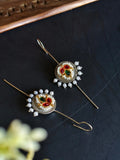 Oxidised Kundan Pearl Designer Ear Cuffs | AMOLA
