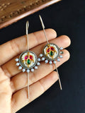 Oxidised Kundan Pearl Designer Ear Cuffs | AMOLA
