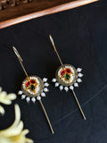Oxidised Kundan Pearl Designer Ear Cuffs | AMOLA
