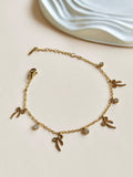 Gold Bow Charm Crystal Bracelet | AMOLA