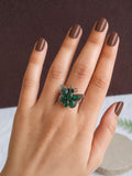 Oxidised Silver Butterfly Gemstone Ring |  AMOLA