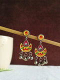Hand painted Enamel Oxidised Earrings | AMOLA
