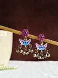 Oxidized Silver Enamel Ghungroo Drop Earring | AMOLA