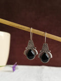 Oxidized Silver Tribal Hook Earrings | AMOLA