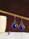 Oxidized Silver Tribal Hook Earrings | AMOLA
