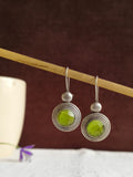 Oxidized Tribal Round Disc Hook Earrings | AMOLA