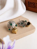 Lotus Dual Tone Oxidised Earrings | AMOLA
