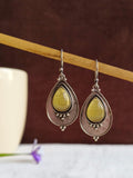 Oxidized Silver Teardrop Hook Earrings | AMOLA