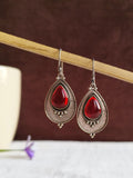 Oxidized Silver Teardrop Hook Earrings | AMOLA