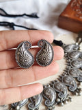 Traditional Oxidized Silver Ambia Choker Set | AMOLA