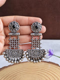 Oxidized Silver plated dangler earring