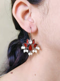Pearl Oxidised Hook Earrings | Sarichka