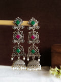 Antique Oxidised Drop Jhumki Earrings for Parties | Sarichka