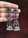 Antique Oxidised Drop Jhumki Earrings for Parties | Sarichka
