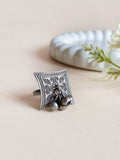 Silver Square Ghungroo Adjustable Ring | Sarichka Fashion