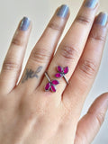 Bold Oxidised Floral Statement Adjustable Finger Ring | Sarichka Fashion