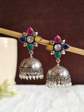 Trendy German Silver Pearl Jhumka Earrings for Elegant Style | AMOLA