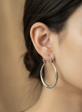 Silver Plated Oxidized Hoop Earrings | AMOLA