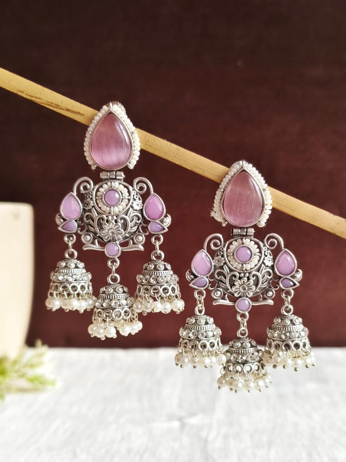 Shop Timeless Oxidized Jhumka with Stones for Special Occasions | AMOLA
