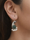 Oxidised German Silver Keri Hook Earrings for Timeless Elegance | AMOLA