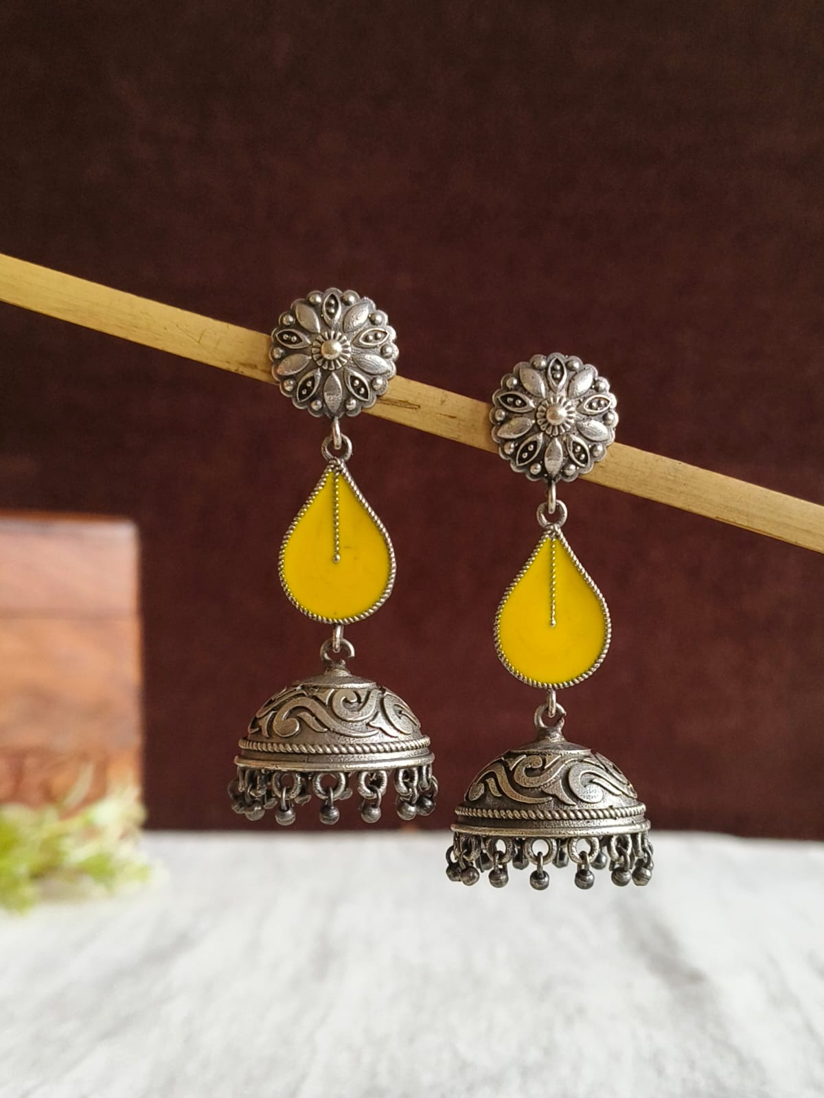 Teardrop Meenakari Jhumka | AMOLA