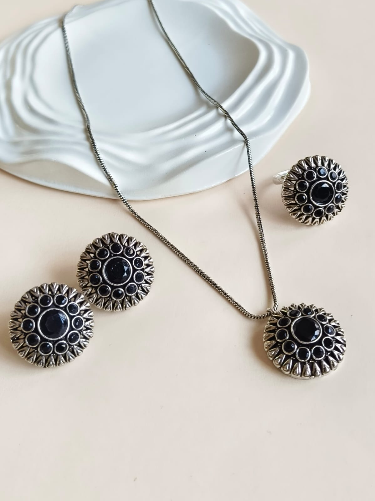 Floral Oxidised Jewelry Set | AMOLA