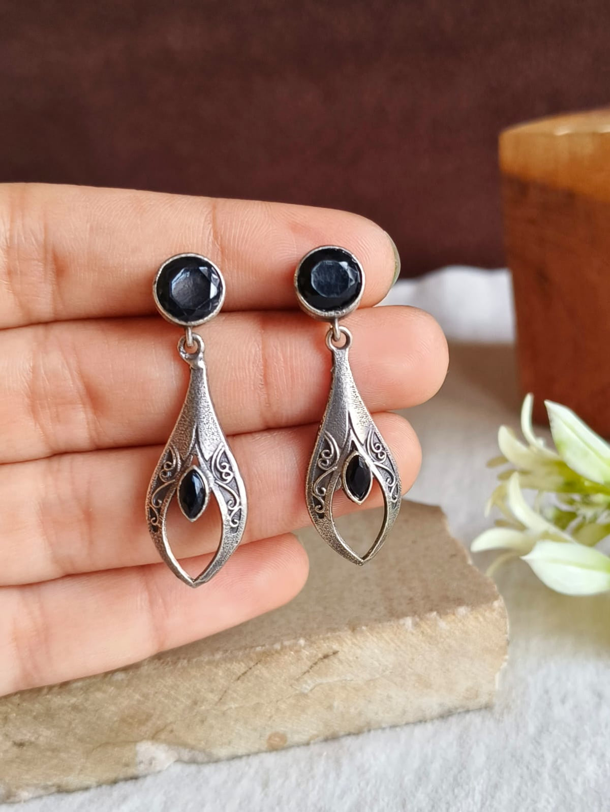 Stone Studded Dangler Earrings | AMOLA