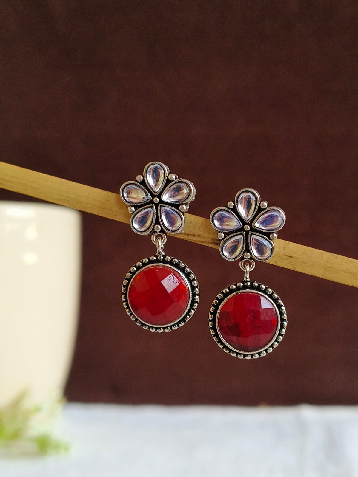 Heritage Flora Oxidized Earrings | AMOLA